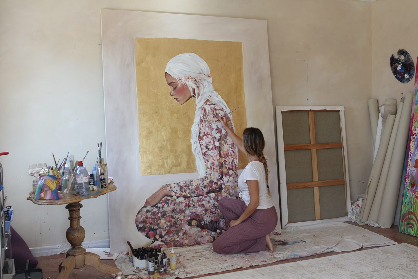 Caroline Wendelin at work in her home studio